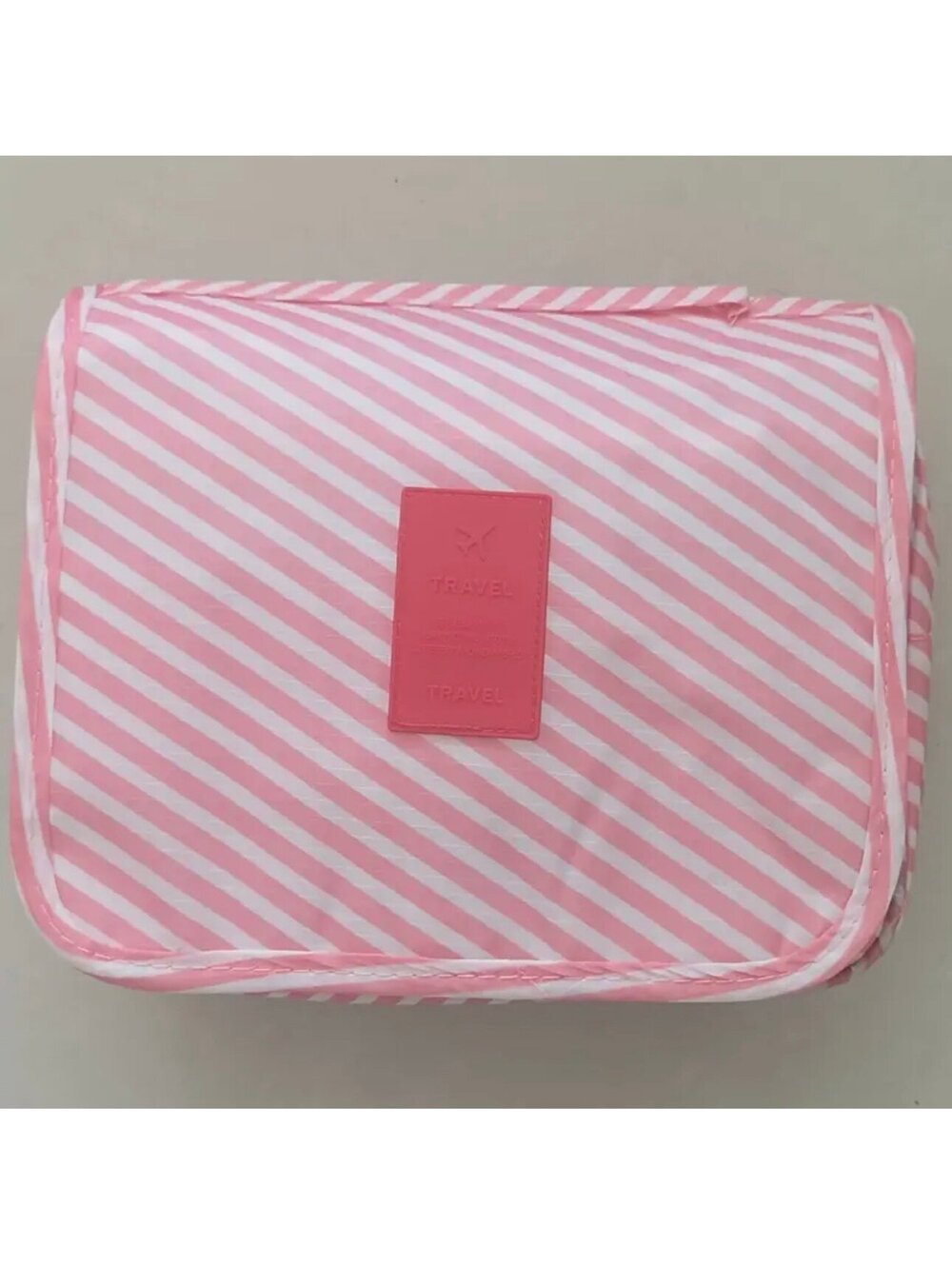 New - Super Cute -Candy Striped Multifunctional Hanging Cosmetic/Toiletries Bag